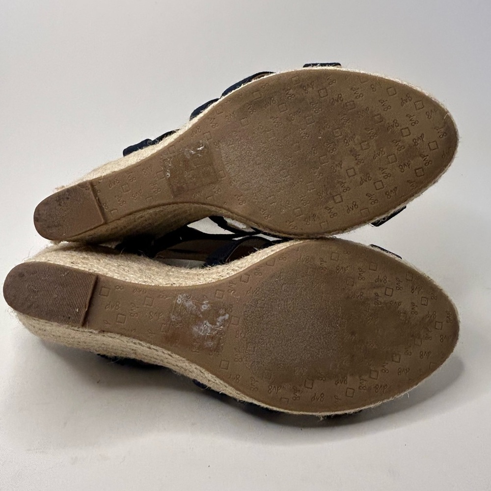 DV8 Dolce Vita Blue Suede Open Toe Strappy Espadrille Wedge Sandal Size 8.5 - Picture 2 of 12